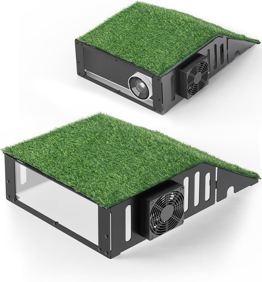 Golf Simulator Projector Cover Enclosure with Turf  Heavy Duty Floor Mounted Golf Sim Enclosure with Quiet Cooling Fan Total Protection for Your Simulation Setup