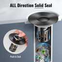(2 Pc) Bathroom Sink Stopper-All Metal Sink Stopper-Universal Fit 99% Bathroom Stopper with Removable Stainless Steel Hair Catcher- Basin (1.1'' to 2.36'' inch) - Black