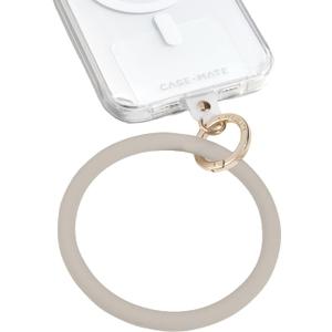 Case-Mate Phone Charm Bangle Bracelet - Detachable Wristlet Keychain for Women - Hands-Free iPhone Wrist Strap with Tether Tab - Key Ring Bracelet for Galaxy, Pixel and Phone Cases - Nude