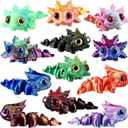 Honoson 12 Pcs 3D Printed Animal Fidget 3D Mini Animal Flexible Cute Articulated Small Stress Pet Relief Fidget for Adult Party Favors Home Display(5-7cm,Baby Axolotl) (6cm)
