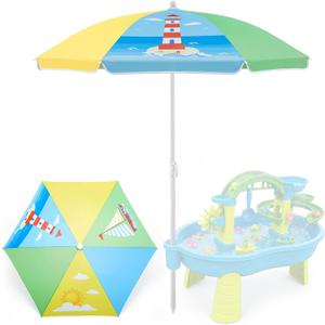 Water Table Umbrella Kids Outdoor Stand,Boat Theme | Replacement Canopy with Pole for Kids Tables, Beach Shade for Toddlers Sandbox Camping Garden Pool Picnic Outdoor Play