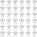 BLUE PANDA 36 Pack Plastic Diamond Rings for Bridal Shower Game, Bulk Set for Bachelorette Party Favors (1 x 1.5 In) - Bachelorette Party Accessories - Fake Diamond Ring