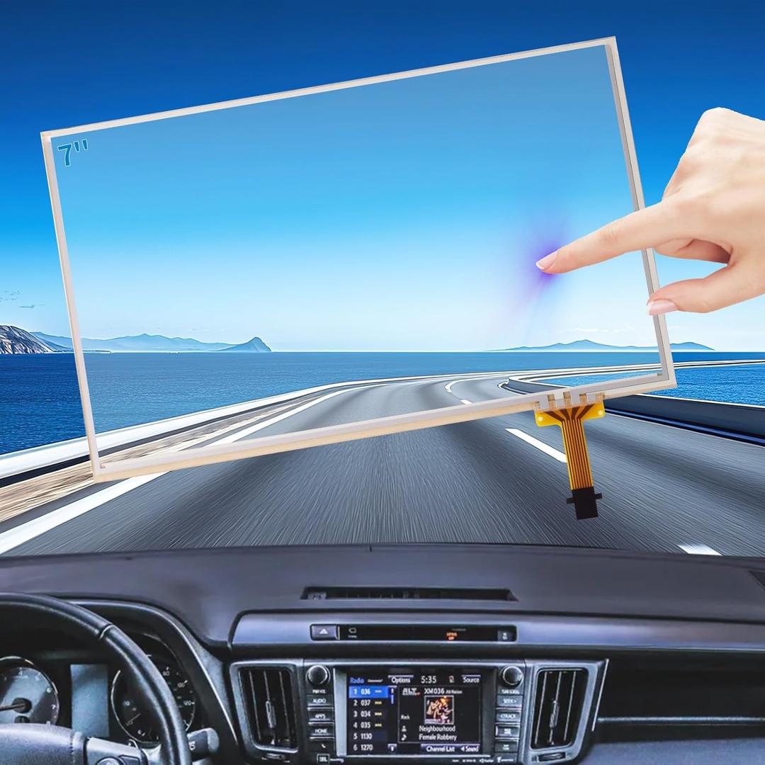 7" 12 Pin Touch Screen Digitizer Replacement for Toyota Camry 2015-2017 Radio Screen, Touchscreen for Toyota RAV4 2014-2018 OEM Navigation System LAM0702320A C070VTN01 100612 100613 100368