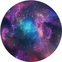 Renaiss 7.2x7.2ft Purple Nebula Round Backdrop Cover Starry Sky Deep Space Circle Photography Background Mysterious Universe Sparkling Milky Way Outer Space Theme Party Decor Arch Photo Booth Props