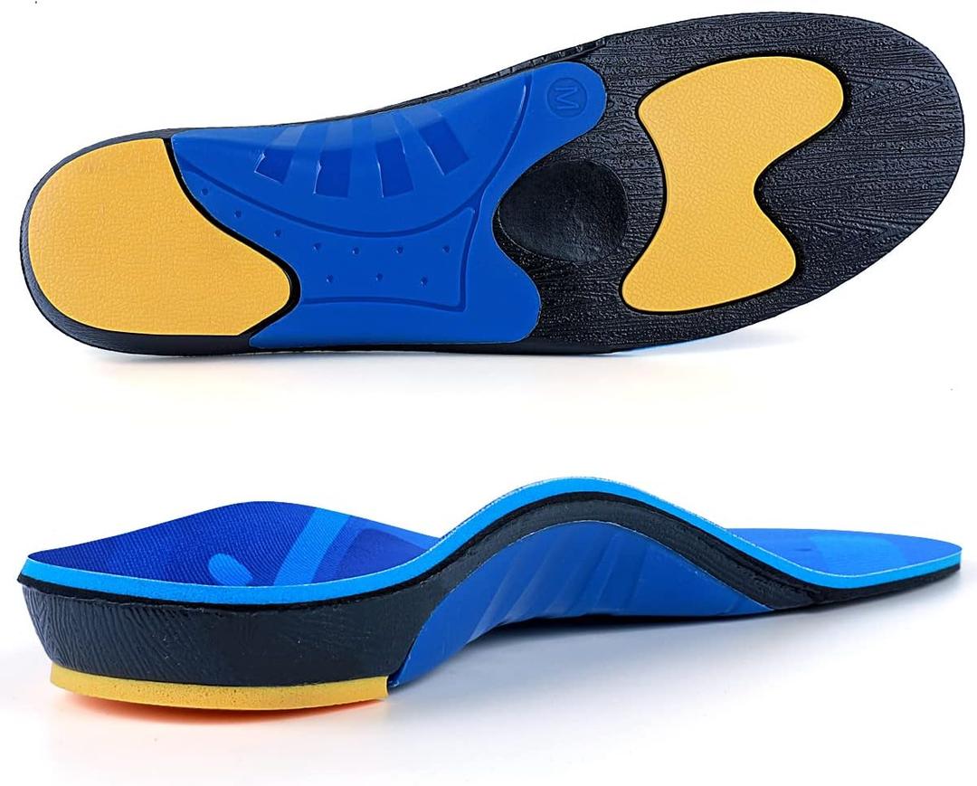 TOPSOLE (220+lbs)Standing All Day Heavy Duty Support Pain Relief Orthotics, Plantar Fasciitis High Arch Support Insoles for Men Women Metatarsalgia,Flat Feet,Feet Pain (MEN 10-10.5 | WOMEN 12-12.5 (11.3")(286MM), Blue)