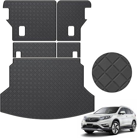 Cargo Mat & Backrest Mat Fit for 2012-2016 Honda CRV - All Weather Protection PU Leather Cargo Liner Back Seat Cover Protector CR-V Accessories