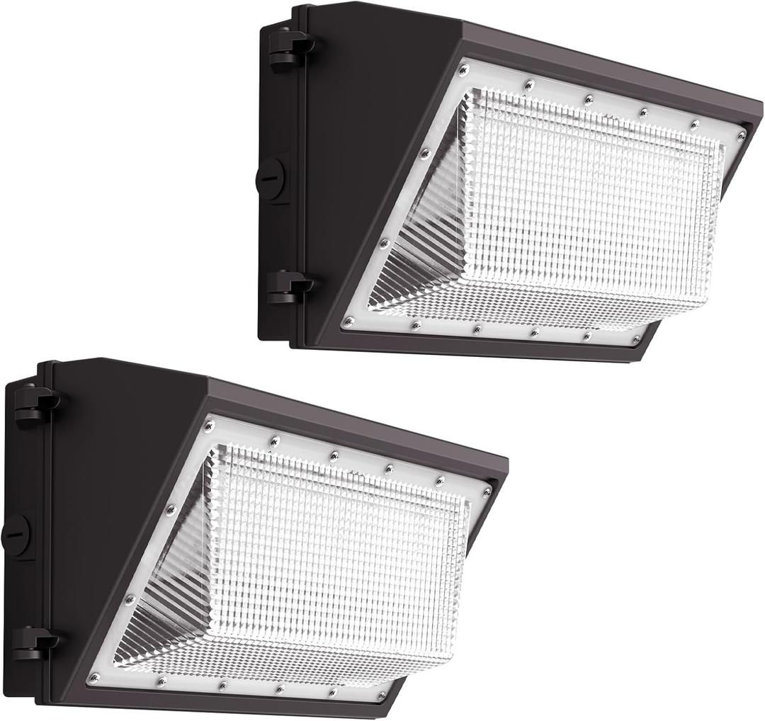 160W LED Wall Pack Light 2 Pack, Dusk to Dawn Photocell Wall Pack LED Exterior Light, 25600LM 6000K IP65 Wall Packs Outside Lighting [Eqv. 1200W HPS/HID] for Parking Lot, Yard AC120-277V