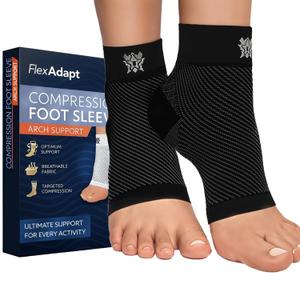Plantar Fasciitis Relief Compression Socks - Targeted Arch Support Breathable Lightweight Plantar Fasciitis Relief, Foot Swelling - Black - Large