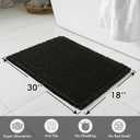 MIULEE Set of 2 Waffle Bathroom Rugs, Boho Bath Rugs Non Slip Washable, Super Absorbent Bath Mats, Ultra Soft Rubber Backed Shower Mats for Bathroom Floor, Tub and Shower, Black, 18x30 Inch