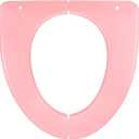 Adult Folding Toilet Seat Pad Plastic Washable Seat Cover with Foldable Design Portable Toilet Cushion for Home, Travel, and Office Use (Pink)