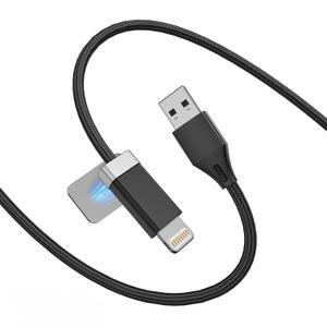 StayCable USB A to Lightning Cable with Magnetic Keeper 5FT, Fast Charging and Data Sync, Braided Anti-Tangle Cord for Phone 12,13,14, Desk Accessories Original Design