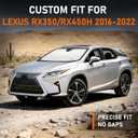 Custom Fit 2016-2022 RX Windshield Sun Shade for Lexus RX 2016 2017 2018 2019 2020 2021 2022 - Upgraded 6-Layer Triple Laminate Core Front Window Shade with Storage Bag