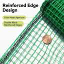 6.6x50ft Plastic Mesh Fence with Reinforced Double Black Edges, Heavy Duty Deer Fencing and Garden Netting Animal Barrier, 0.4in Square Mesh Safety Fence for Yard, Poultry and Plant Protection