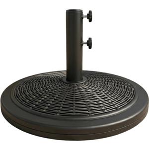 T&Jero 33 lb Round Heavy Duty Patio Market Table Umbrella Base Weight Stand Pre-Filled for Outdoor, Black