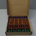 Novelty Lights 25 Pack Multicolor G40 LED Filament String Light Bulbs, E12/C7 Candelabra Base, 5 Watt Equivalent, Shatterproof Replacement Bulbs for Patios, Canopy Lighting