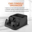 Armor All Car Console Organizer, Car Seat Organizer with 2 Adjustable Cup Holders, 3 Large Storage Compartments, Seatbelt for Secure Hold, Vehicle Middle Seat Organizer for Cars, Trucks, Minivans