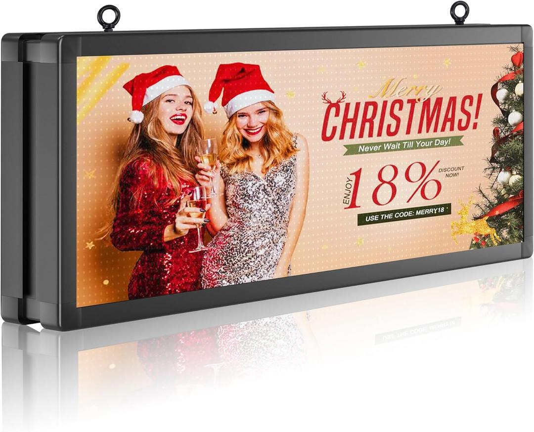 P10 Outdoor Full Color Programmable Double Sides LED Signs 39"x 14" with WIFI,Programmable Scrolling LED Display,Texts and Image Display for led Advertising Sign Board (Double sides)