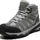 NORTIV 8 Women's Waterproof Hiking Boots Outdoor Trekking Camping Trail Hiking Boot (9.5, Light Grey)