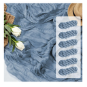 10 Pack Blue Cheesecloth Table Runner Romantic Boho Rustic Gauze Dusty Blue Summer Cheese Cloth Table Runners 35x120 inchs Decor for Wedding Bridal Baby Shower Party Birthday Home Decorations