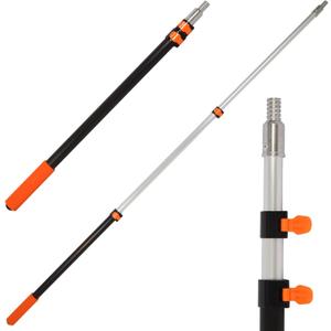 2.4–6 FT Telescoping Extension Pole, Lightweight Aluminum Extendable Paint Roller Pole for Painting, Dusting, Window Cleaning, Sturdy Extension Pole with Foam Grip, 6 FT Orange