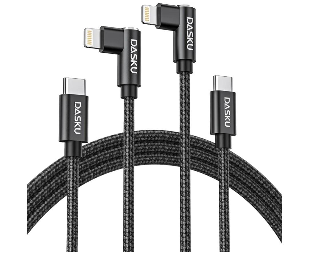 USB C to Lightning Cable [Apple MFi Certified] iPhone Charger Fast Charging 2Pack 10FT Long Nylon 90 Degree Type C iPhone Charger Cord Compatible with iPhone 14/13/12/11/XS/XR/X/8/iPad and More