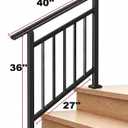3-Step Hand Rails for Outdoor Steps with Black Balusters