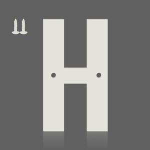 2 x Ya_chtttwo 3 Inch Aluminum Metal Letters - Rustproof, Lightweight, Recyclable & Easy to Install Address Signs (White H)