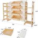 Amdermi Kids Toy Storage Organizer, 52" W White 6-Shelf Bookcase with 12 Bins, Cubby Unit for Toddler Playroom & Bedroom Organization, 52"L. 6 Shelves. 12 Bins