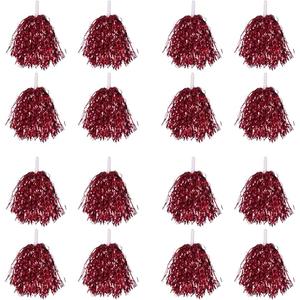 20 Pcs School Spirit Shakers Bulk, Cheerleader Pom Poms for Adults Sports Team Party Dance Football Basketball Volleyball Homecoming Fan Celebration Sporting Event (Red)