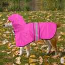 Waterproof Dog Rain Coat - Reflective Adjustable Pet Raincoat Jacket, Lightweight Dog Hooded Poncho Raincoats for Dogs and Puppies (Pink, Medium)