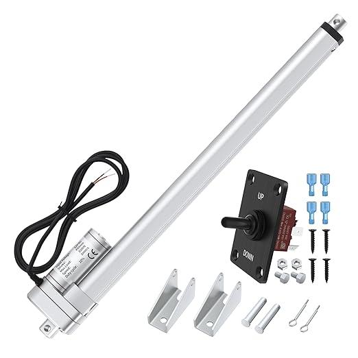 12V Linear Actuator 3000N/660lbs - 18 Inch Stroke, 5mm/s Speed | Waterproof Heavy Duty Linear Motion Actuator with Controller for Industrial, Home Automation