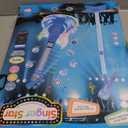 TAKIHON Guitar and Microphone Set for Kids,Guitar Toys with Music&Colorful Light,Adjustable Height Microphone with Stand,Karaoke Toys Gift for Boy,Girls,Toddlers(Blue)-Upgraded