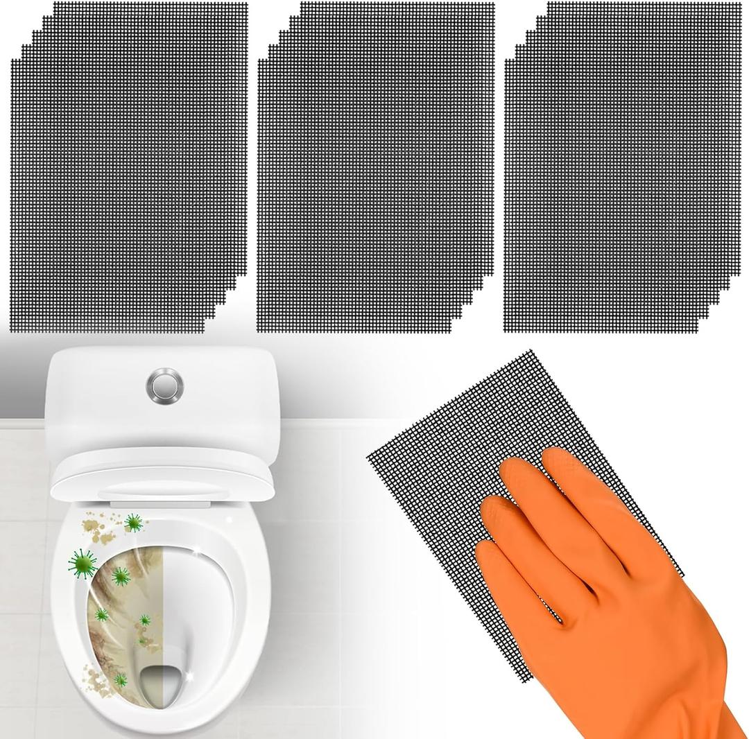 Cleaning Screen, 5.5x4 Inch Upgraded Toilet Cleaner Hard Water 15PCS Toilet Ring Remover Abrasive Grit Mesh Pads for Bowls Griddle Household Stain Calcium Deposits Carbon Rust Scrubber