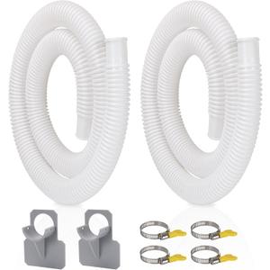 Pool Pump Hose for Above Ground Pools, 2 Pack 1.25" Diameter Pool Filter Hose Accessory Pool Pump Replacement 59 Inch Long with 2 Clamps and 2 Pipe Holders