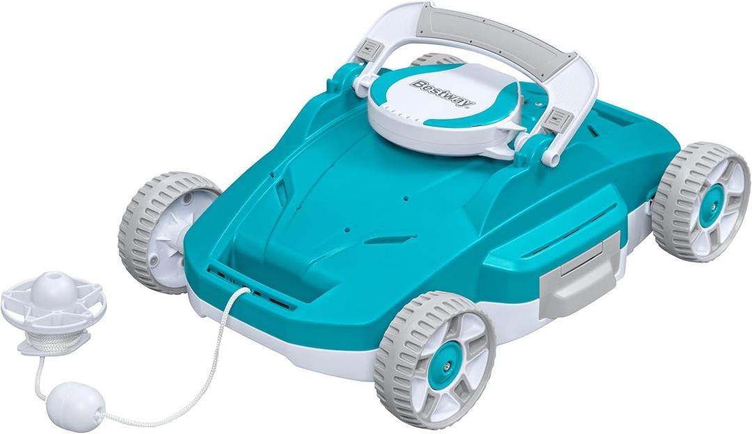 Bestway: AquaTronix: G200 Robotic Pool Vacuum - Cordless Debris Cleaning for Flat-Bottom in/Above Ground Swimming Pools, Maintenance Up to 538 SqFt