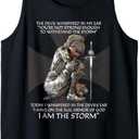I Am The Storm Faith Verse Christian Cross Religious Graphic Tank Top, L