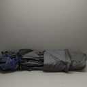 Portable Double Folding Love Seat, Padded Camping Chair with Cup Holder, Navy Blue and Gray