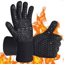 BBQ Gloves, Oven Gloves, 1472°F Extreme Heat Resistant Barbecue Gloves, Silicone Non-Slip Oven Mitts, Kitchen for Cooking, Grilling, and Baking