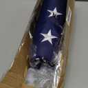 Flag Poles for Outside House with American Flag 3x5 - Flag Pole Kit includes 6ft Tangle Free House Flag Pole,Embroidered US Flag,Holder Bracket,Residential Flag Pole for House,Porch,Outdoor-White