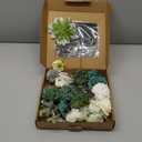 Floweroyal Artificial Flowers Combo Green Flowers Mix Silk Flowers Dahlia Roses with Stems for DIY Wedding Bridal Bouquets, Baby Shower, Floral Arrangement, Table Centerpieces, Home Decorations.