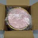 Mini Pink Trash Can with Lid, 1.5 Liter / 0.4 Gallon Metal Garbage Bin for Makeup Vanity Countertop Desktop