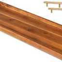 Large Acacia Serving Board with Metal Handles, 36 x 12 Inch Rectangular Charcuterie Board, Natural Wood Server Platter for Meat, Cheese Boards, and Party Appetizers, Extra Long Wooden Tray, 3ft
