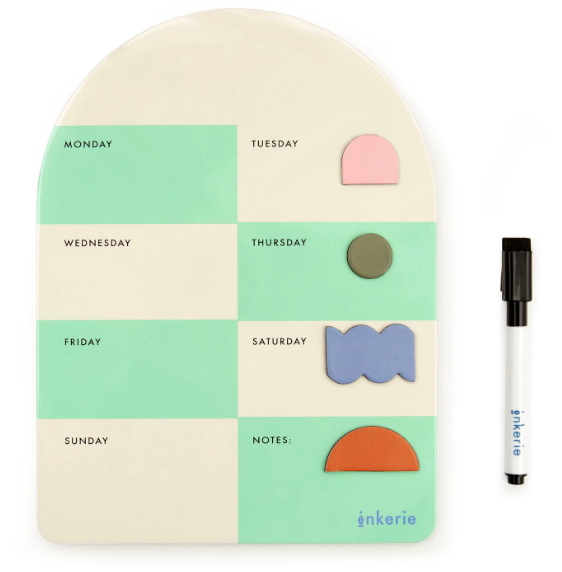 Inkerie Magnetic Dry Erase Weekly Memo Board