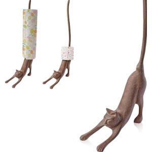 Comfify Yoga Cat Decorative Paper Towel Holder or Toilet Paper Holder Adorable Downward Dog Pose Kitty- Cast Iron Paper Towel Stand - Antiqued Cast Iron Storage - Multiple uses - 19 Tall. (Brown)