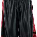 Mens Gym Training Basketball Shorts with Zippered Pockets (Black, XXXL)