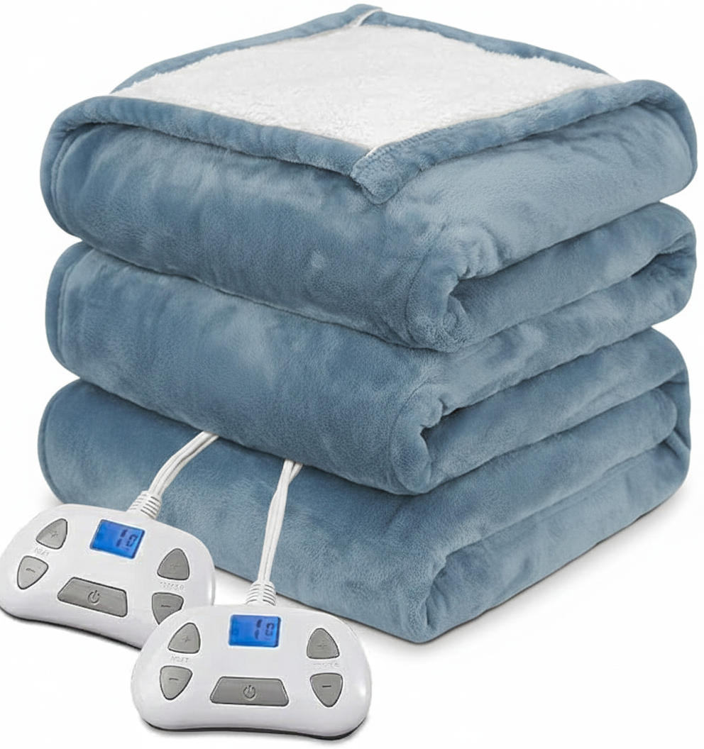 Heated Blanket Electric Blanket Queen Size 84"x90" Fast Heating Electric Blanket with Dual Control 10 Heat Levels & 10 Hours AutoOff Overheat Protection Cozy Soft Flannel Heated Throw Blanket
