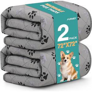 2 Pack Extra Large 72"X72" Washable Pee Pads for Dogs Super Absorbent Dog Training Pads Non-Slip Waterproof Pet Training Pads Mats Whelping Pads for Dogs Cats Puppy