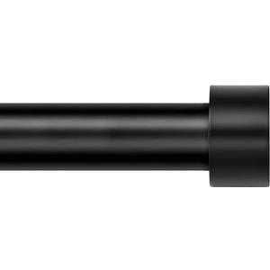 Zeerobee Curtain Rods for Windows 32 to 72, Black Curtain Rod, Adjustable 1 Inch Heavy Duty Outdoor/Indoor Modern Drapery Pole, 32"-72"