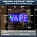Large LED VAPE Sign for Smoke Shops, 30"x10" Dimmable Bright LED Advertisement Board High Visibility with Adjustable Chain,Electric Display Signs for Store Shop Window(Blue&Pink&Green)