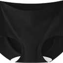 Women's Seamless Camel Toe Proof Thongs - Anti Camel Toe Concealer Underwear (Black, M)